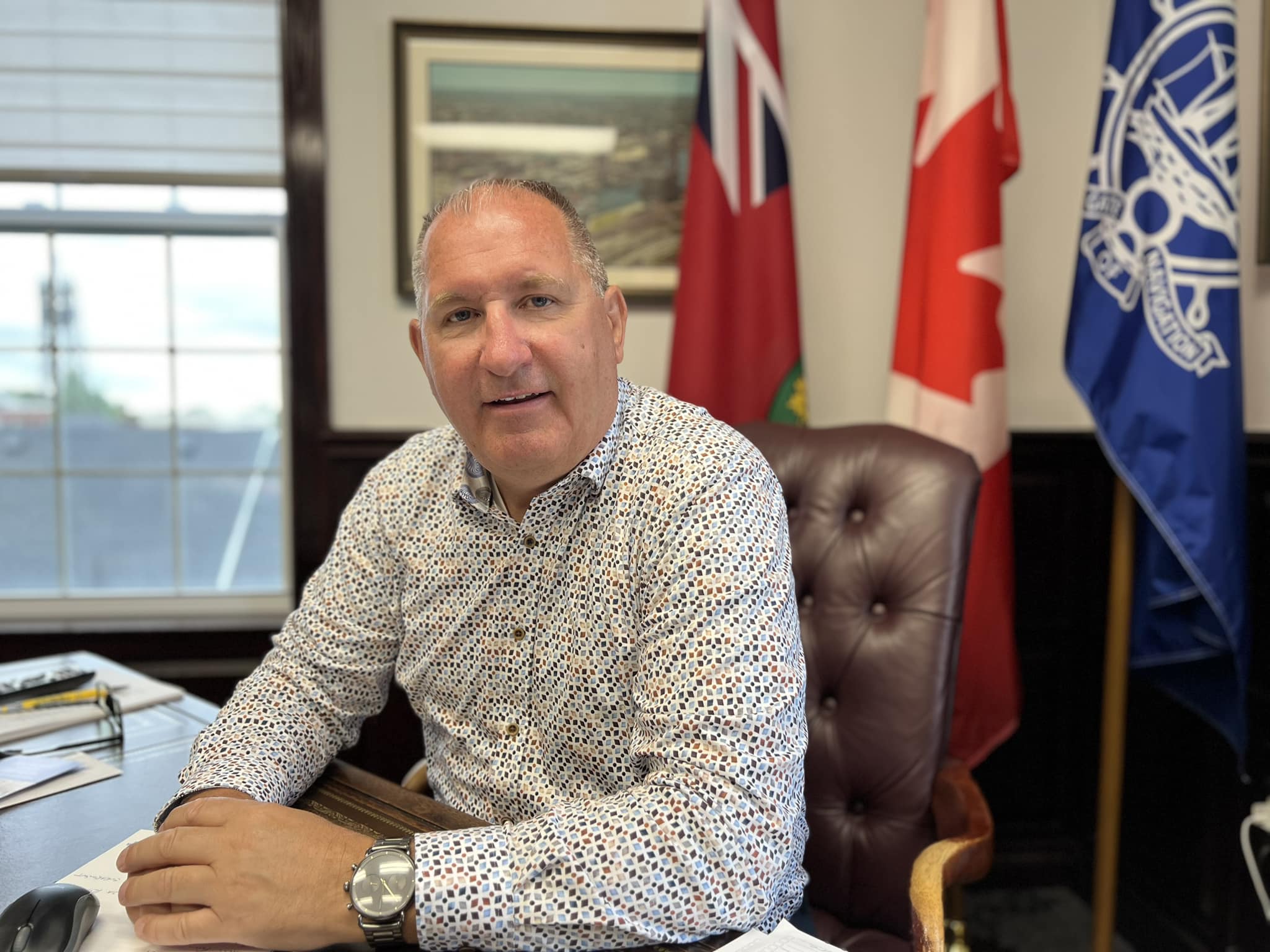 Mayor at desk